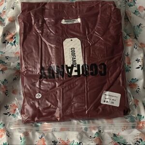 COOFANDY Men's Maroon Graphic Short Sleeve Tee